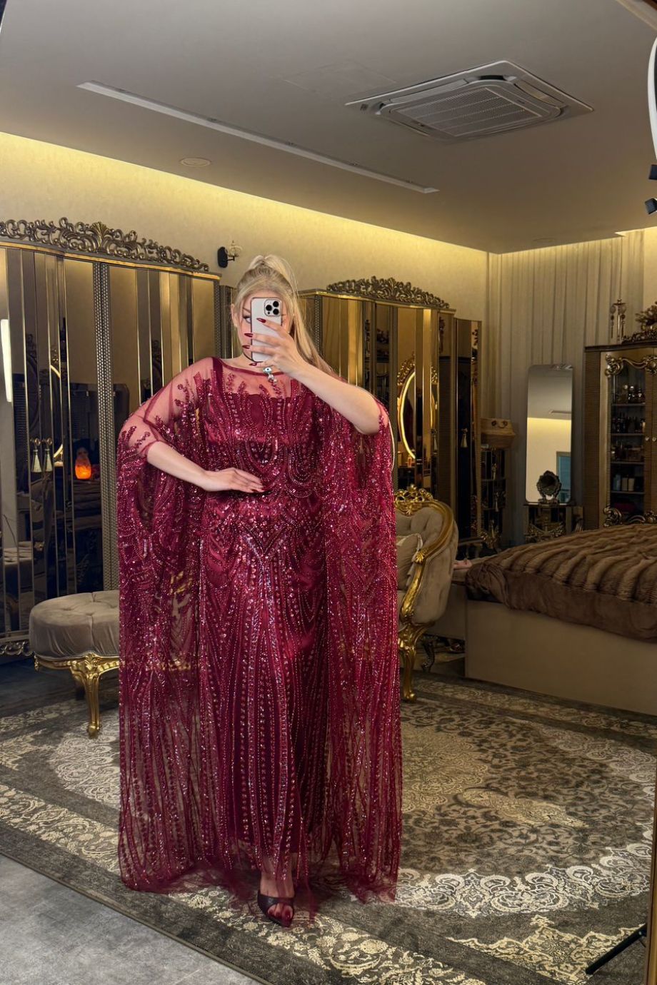طقم فخم قصب ونمنم وليلو بتصميم يدوي راقٍ – طقم مناسبات فاخر